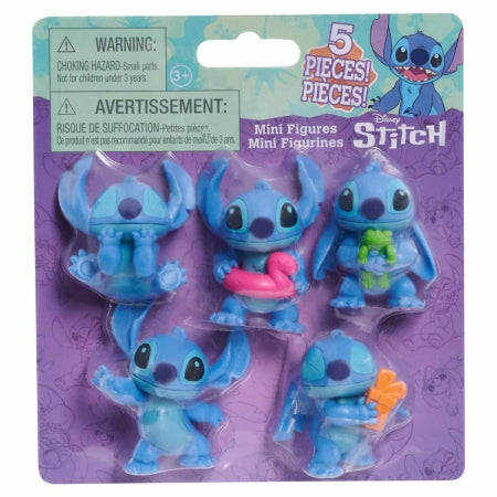 5 Mini Bonecos de 4cm do Stitch Colecionáveis - Disney