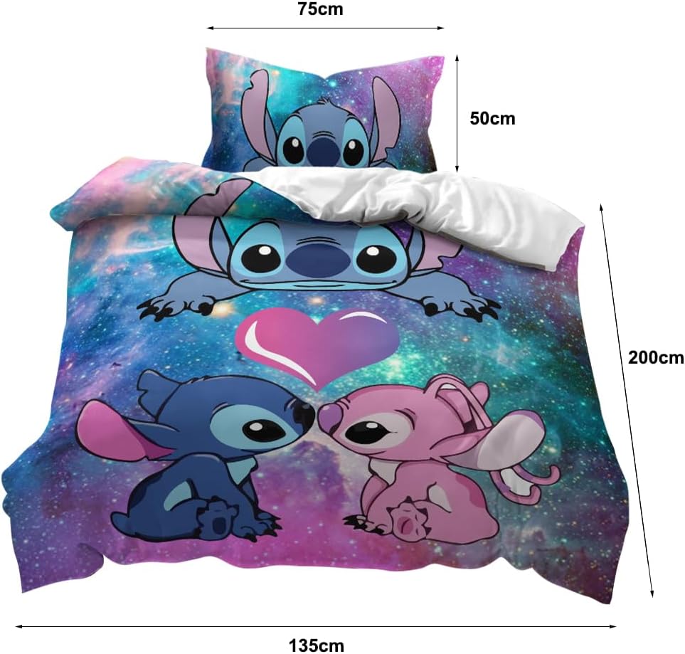 Edredom Infantil 200 x 135 cm + Fronha 75 x 50 cm, com Estampa 3D de Desenho