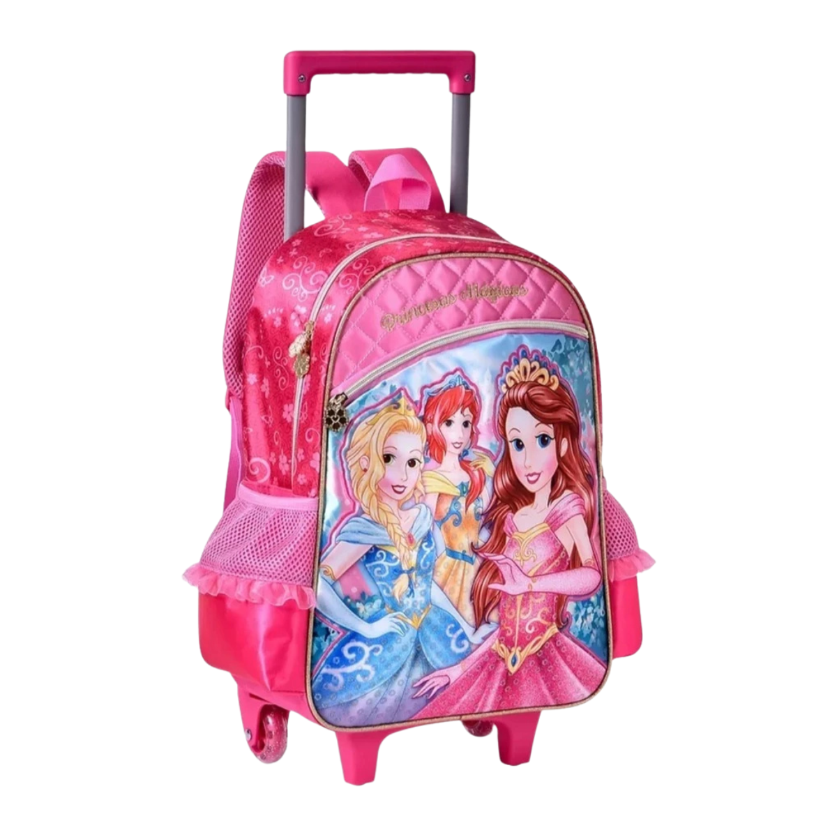 Kit Escolar Princesas Infantil com Mochila de Rodinhas, Lancheira e Estojo + BRINDE 24 Lápis da Mapped
