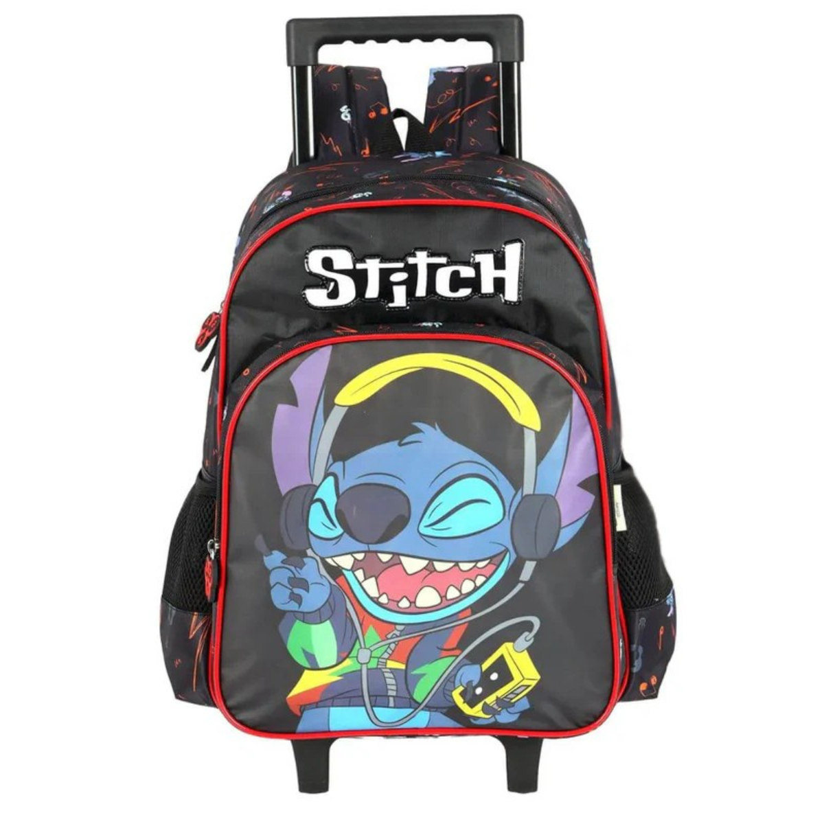 Mochila Escolar Infantil Stitch Disney Original com Rodas – Kit Completo