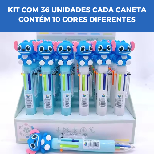 Kit com 36 peças Caneta esferográfica Stitch 0.5