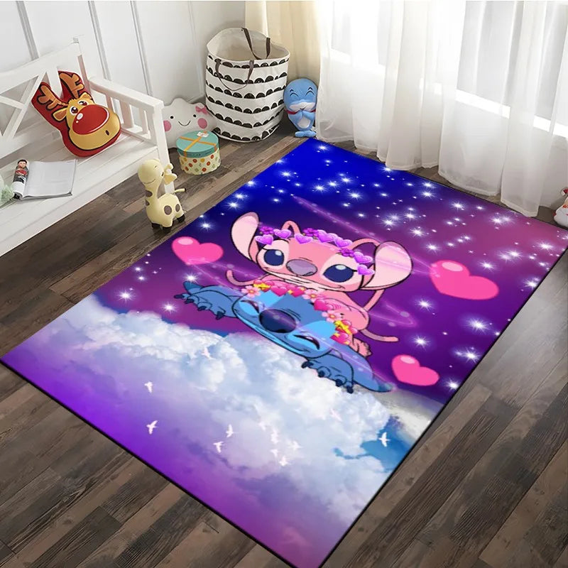 Tapete Disney Stitch para Quarto Infantil Antiderrapante e Macio