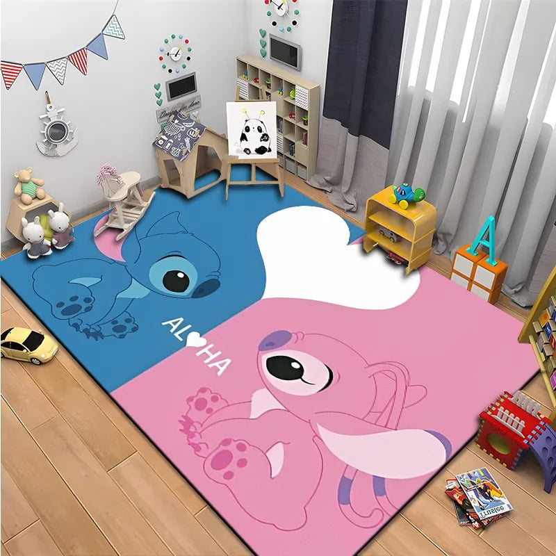Tapete Disney Stitch para Quarto Infantil Antiderrapante e Macio
