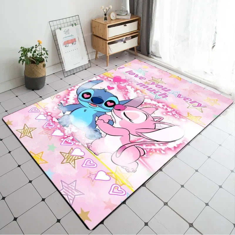 Tapete Disney Stitch para Quarto Infantil Antiderrapante e Macio