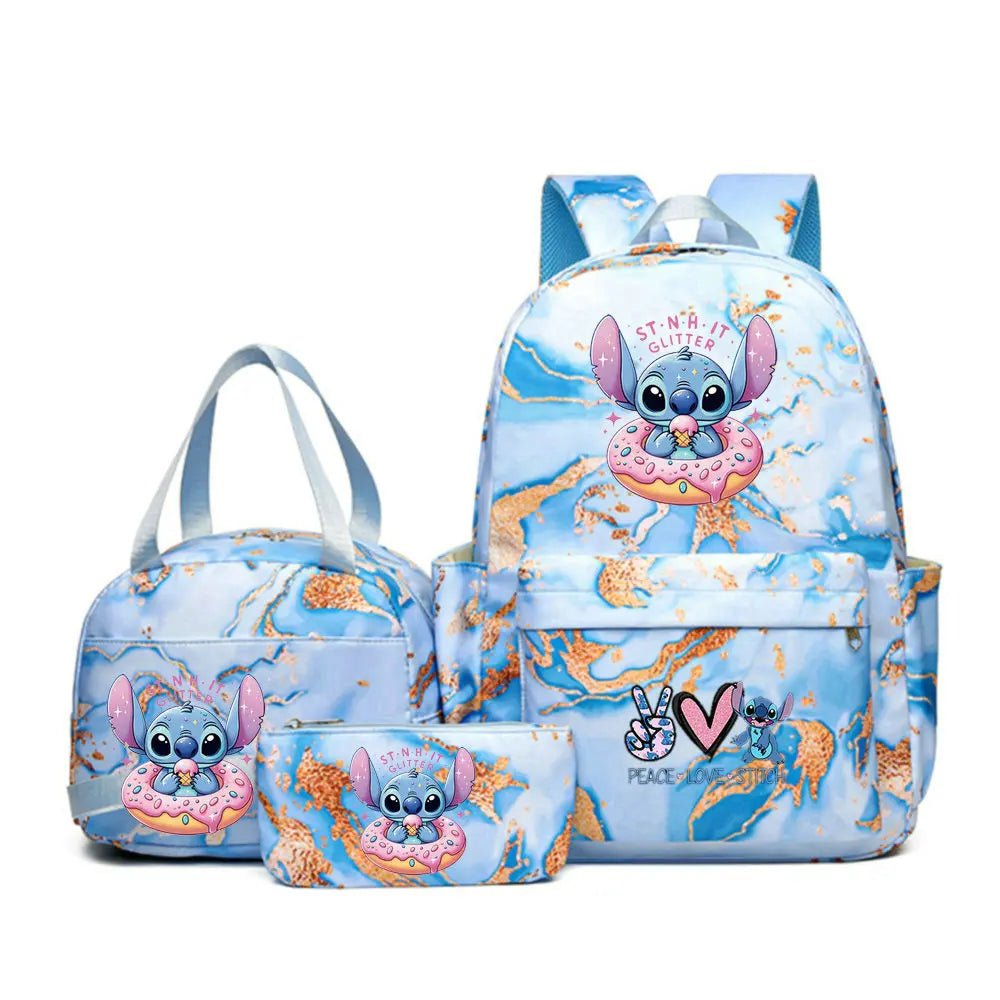 Conjunto de Mochilas Infantis Lilo & Stitch - 3 Peças