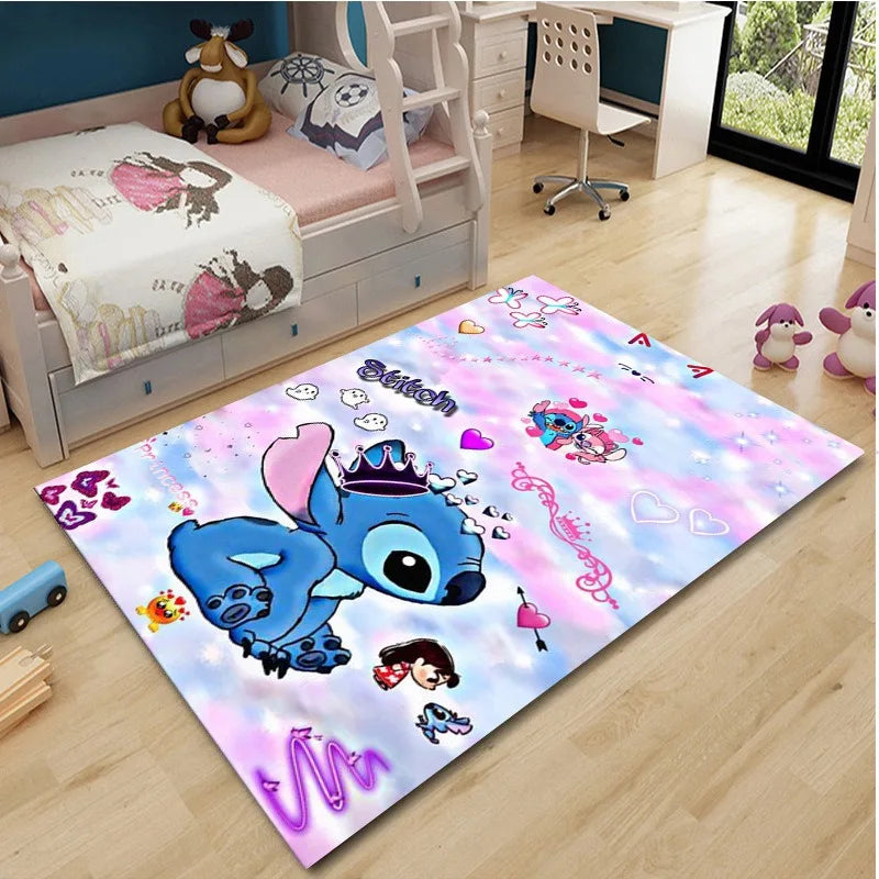 Tapete Disney Stitch para Quarto Infantil Antiderrapante e Macio