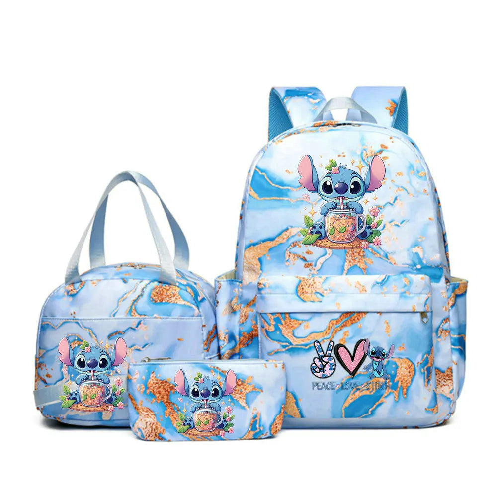 Conjunto de Mochilas Infantis Lilo & Stitch - 3 Peças