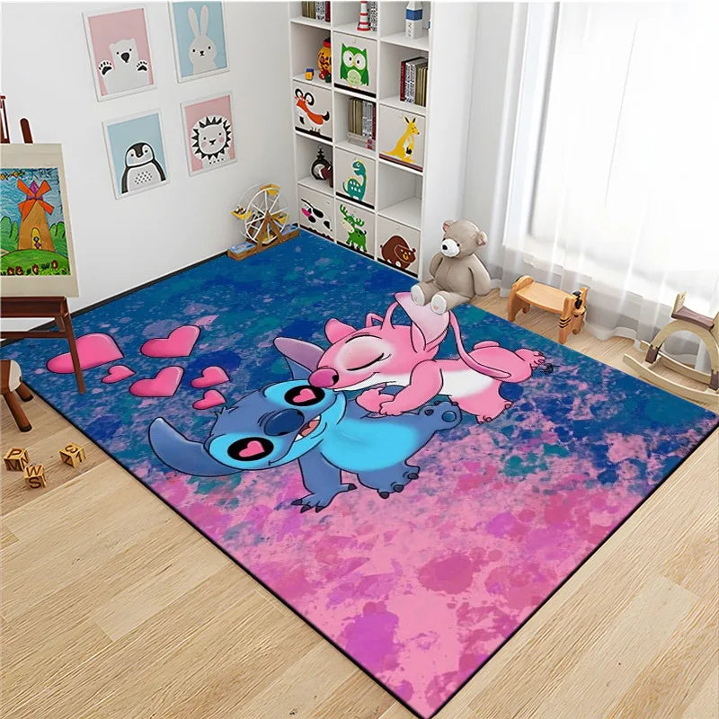 Tapete Disney Stitch para Quarto Infantil Antiderrapante e Macio