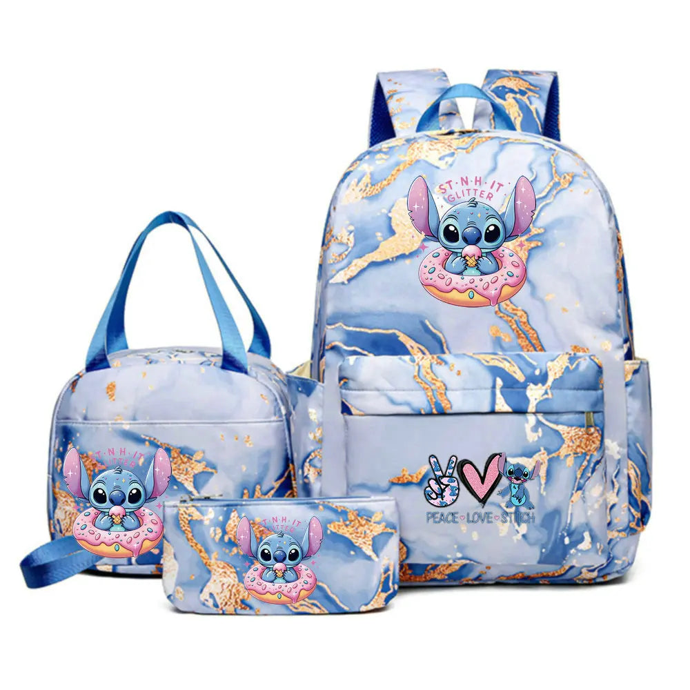 Conjunto de Mochilas Infantis Lilo & Stitch - 3 Peças