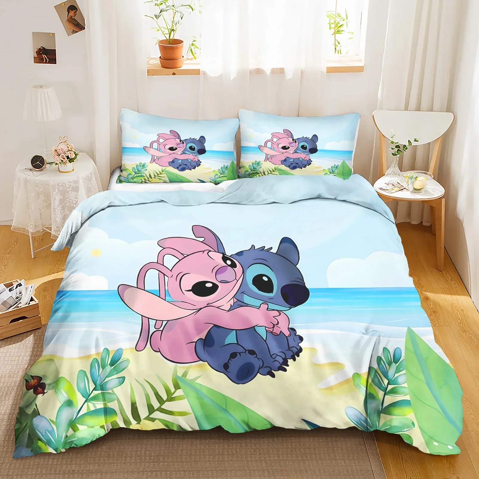 Edredom de 3 Peças Stitch e Lilo 200 x 135 cm + Fronha 75 x 50 cm