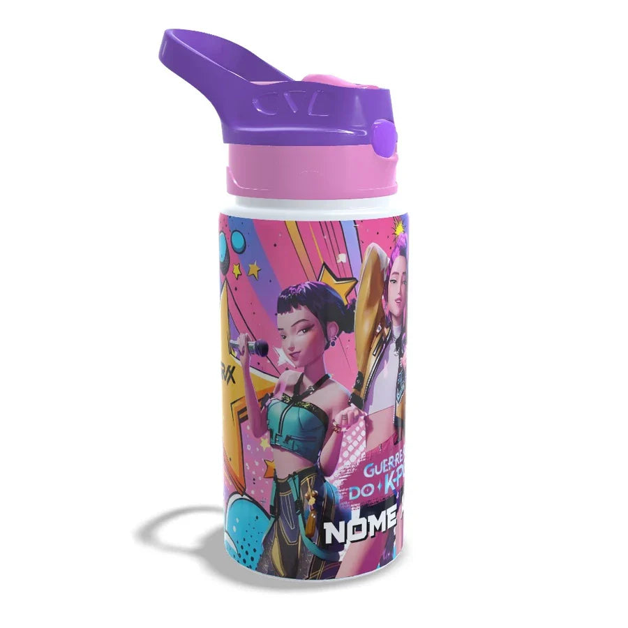 Garrafa Térmica Infantil Squeeze em Inox K-Pop - 2 Modelos