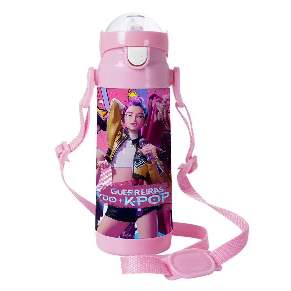 Garrafa Térmica Infantil Squeeze em Inox K-Pop - 2 Modelos