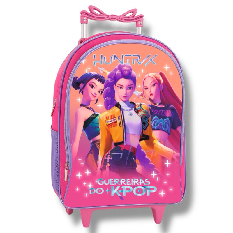 Kit Escolar Guerreiras do K-Pop + Lancheira Térmica + Estojo Reforçado