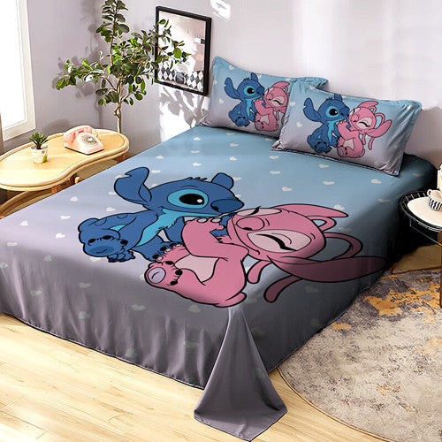 Lençol Casal Padrão de Personagem com fronha Lilo Stitch
