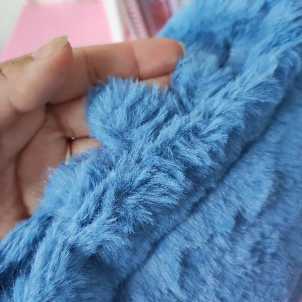 Bolsa Lancheira Quadrada Grande Pelúcia Stitch Azul