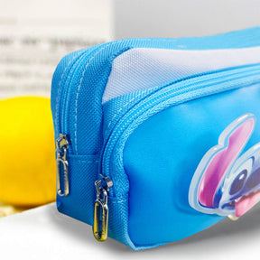 Estojo de couro PU Stitch - ideal para material escolar e maquiagem