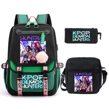 Kit Mochila K-Pop Demon Hunters - Mochila + Lancheira + Bolsinha