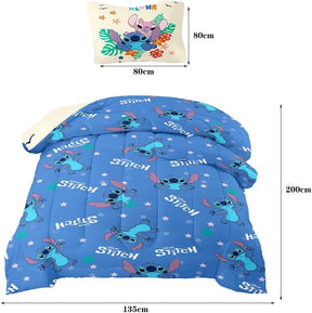 Edredom Infantil 200 x 135 cm + Fronha 75 x 50 cm, com Estampa 3D de Desenho