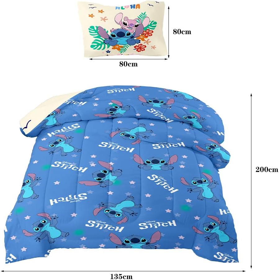 Edredom Infantil 200 x 135 cm + Fronha 75 x 50 cm, com Estampa 3D de Desenho