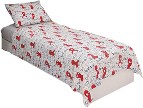 Jogo de Cama 100% Algodão Solteiro Estampado Stitch 1,40 m x 2,10 m Com 3 peças