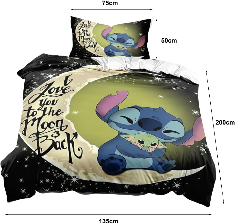 Edredom Infantil 200 x 135 cm + Fronha 75 x 50 cm, com Estampa 3D de Desenho