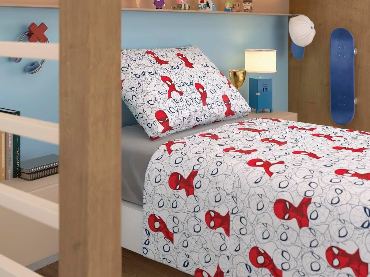 Jogo de Cama 100% Algodão Solteiro Estampado Stitch 1,40 m x 2,10 m Com 3 peças