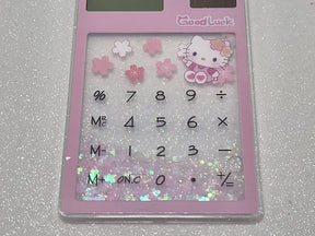 Calculadora Solar Glitter e Água Touch Fofa - Stitch, Hello Kitty ou Gatinho