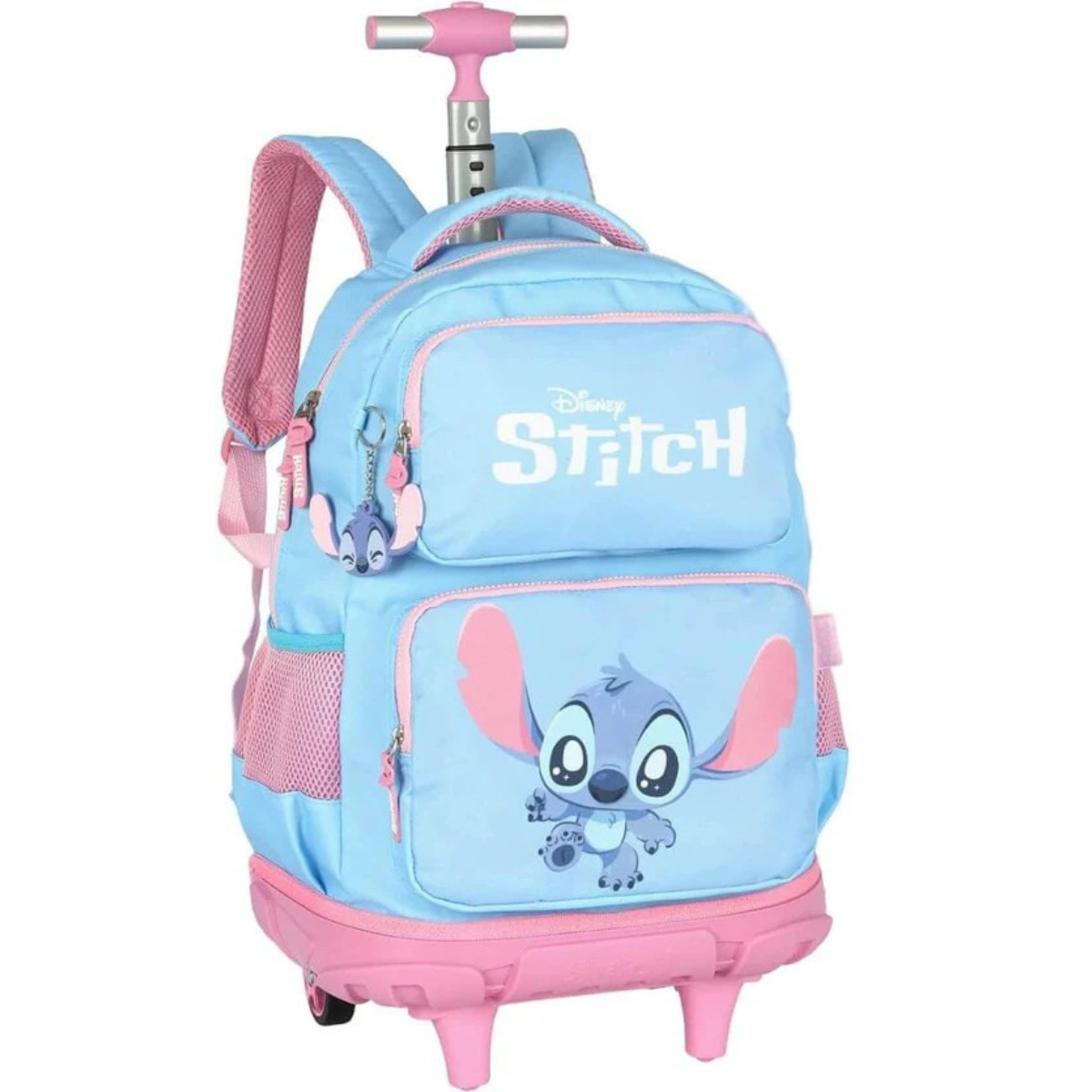 Mochila Escolar Infantil Stitch Disney Original com Rodas – Kit Completo