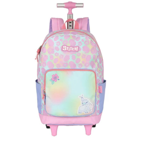 Mochila Escolar Infantil Stitch Disney Original com Rodas – Kit Completo