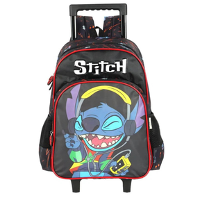 Mochila Escolar Infantil Stitch Disney Original com Rodas – Kit Completo