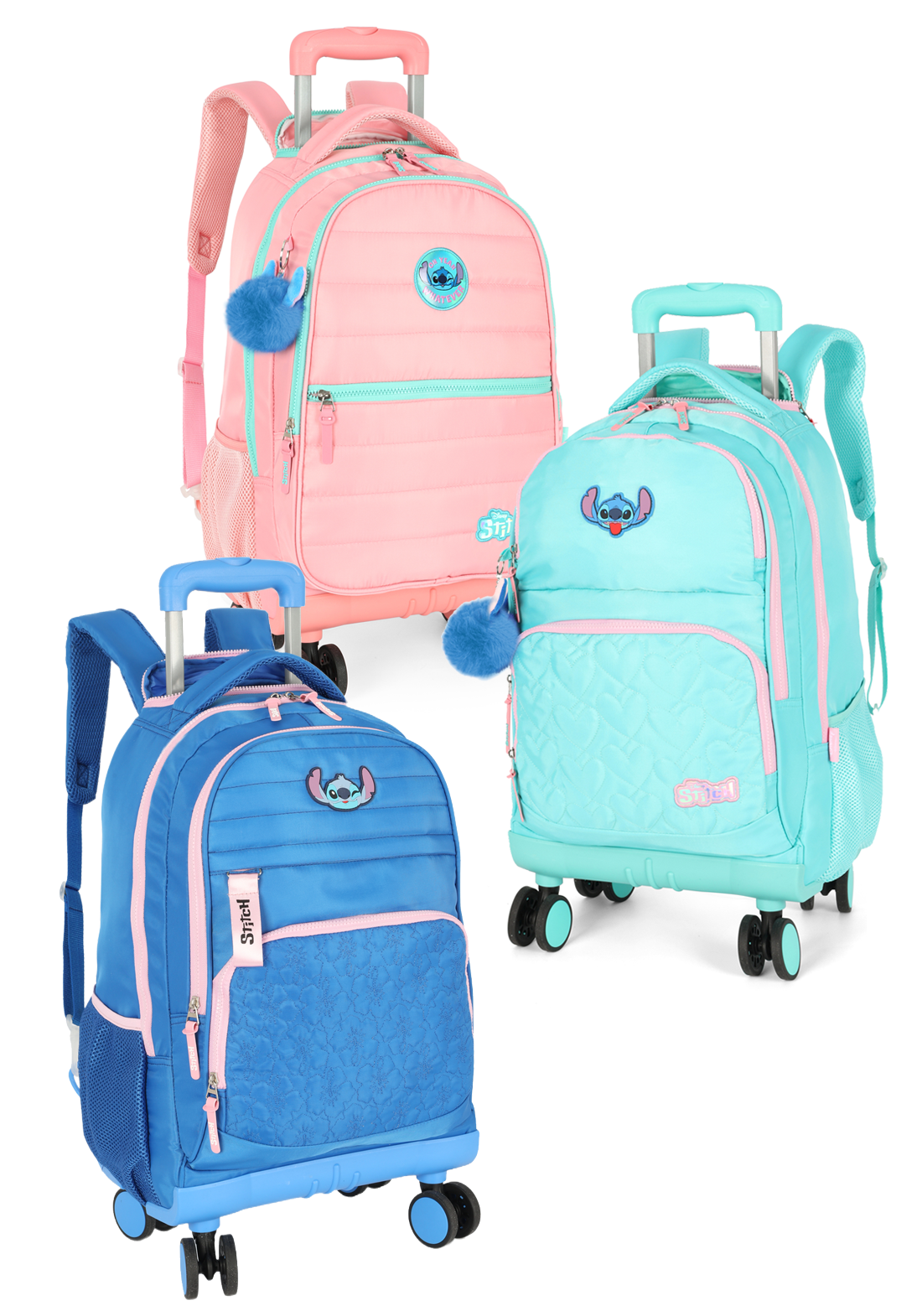 Mochila Stitch de Rodinha e Costas Premium Disney