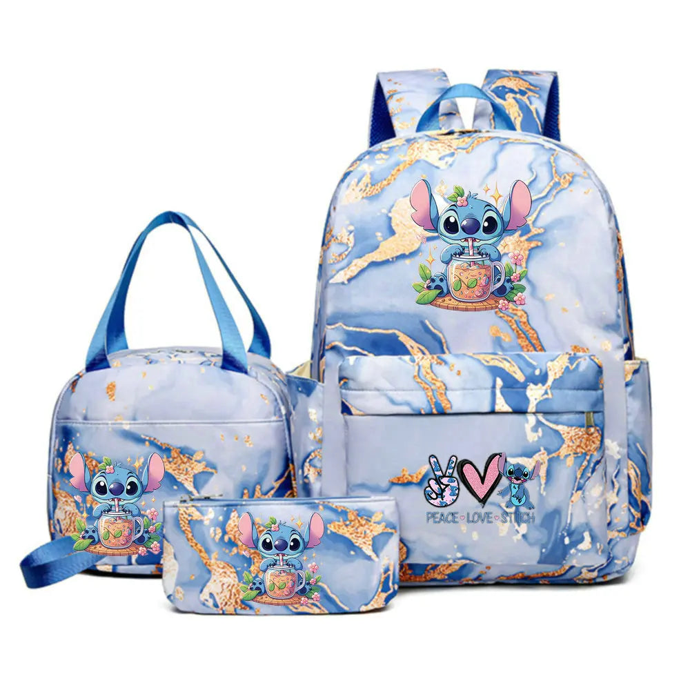 Conjunto de Mochilas Infantis Lilo & Stitch - 3 Peças