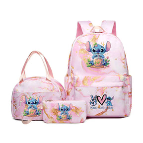 Conjunto de Mochilas Infantis Lilo & Stitch - 3 Peças