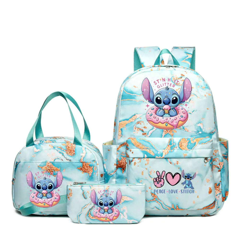 Conjunto de Mochilas Infantis Lilo & Stitch - 3 Peças