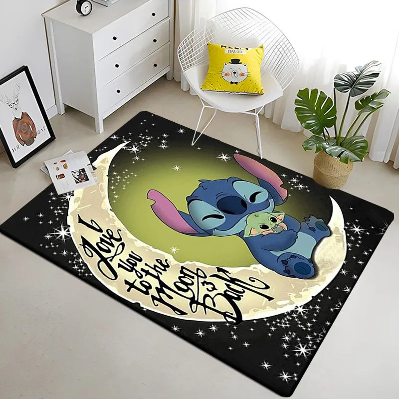 Tapete Disney Stitch para Quarto Infantil Antiderrapante e Macio