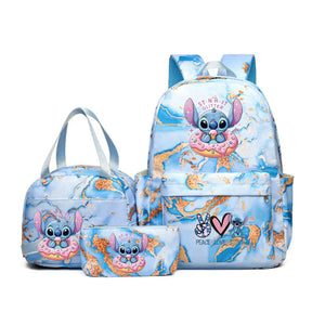 Conjunto de Mochilas Infantis Lilo & Stitch - 3 Peças