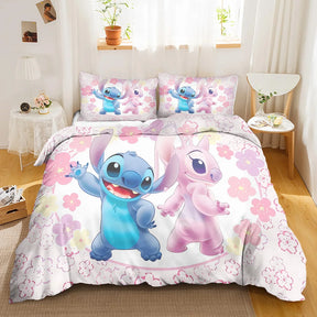 Edredom Lilo & Stitch, Roupa de Cama Infantil 3D (edredom + 2 fronhas).