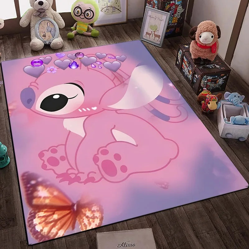 Tapete Disney Stitch para Quarto Infantil Antiderrapante e Macio