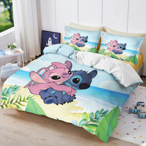 Edredom de 3 Peças Stitch e Lilo 200 x 135 cm + Fronha 75 x 50 cm