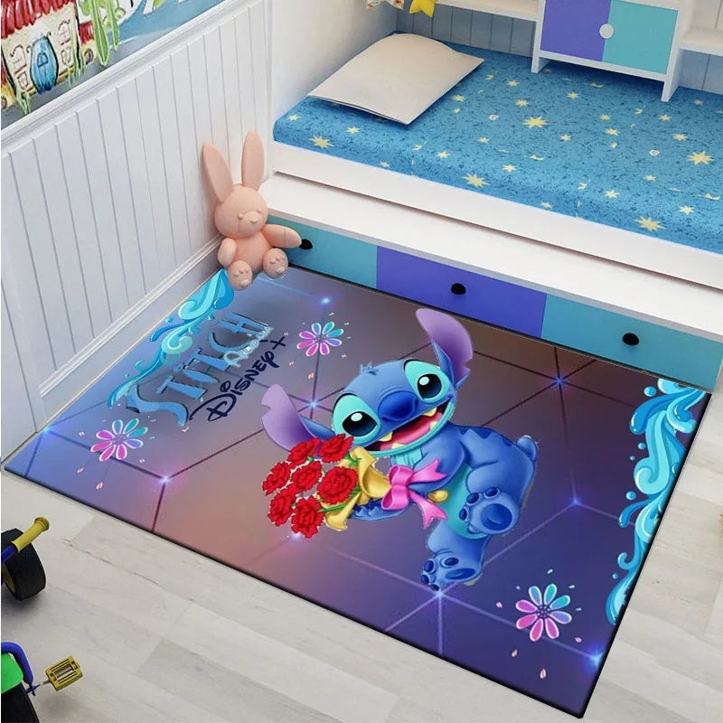 Tapete Disney Stitch para Quarto Infantil Antiderrapante e Macio