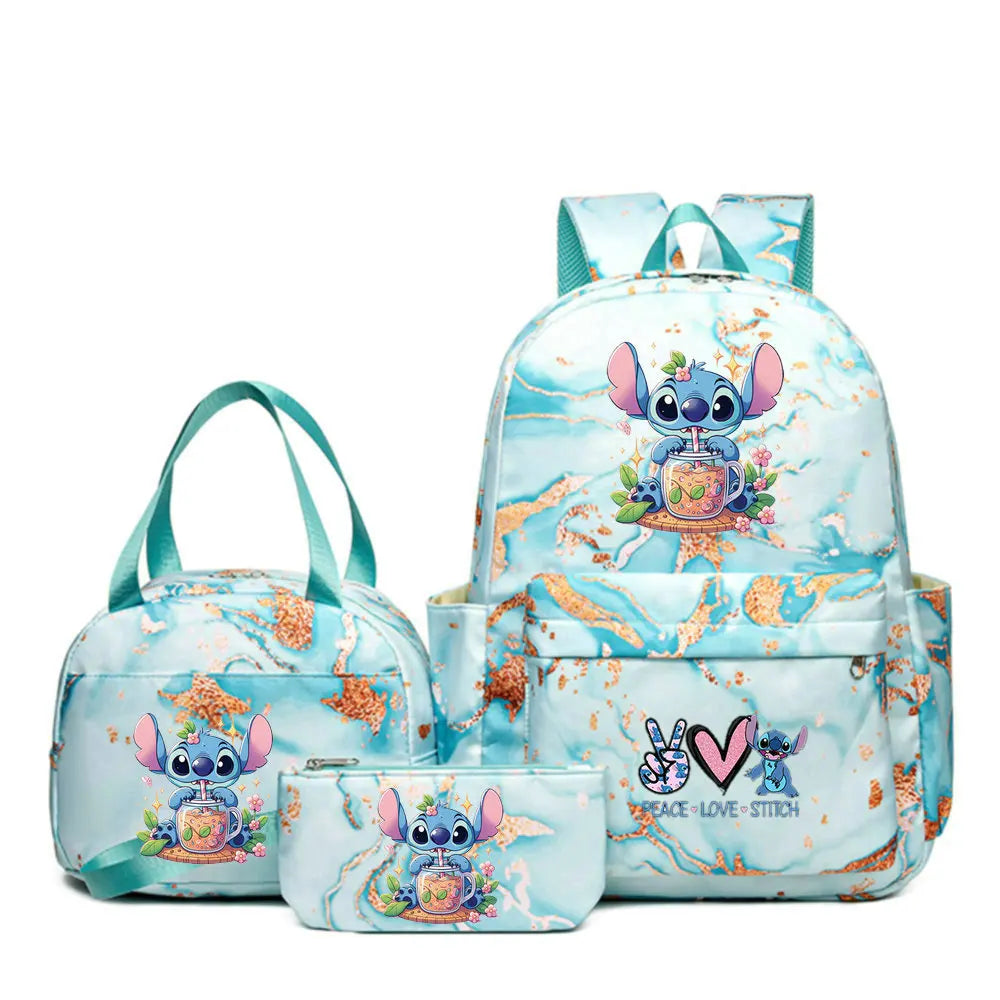 Conjunto de Mochilas Infantis Lilo & Stitch - 3 Peças