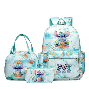 Conjunto de Mochilas Infantis Lilo & Stitch - 3 Peças