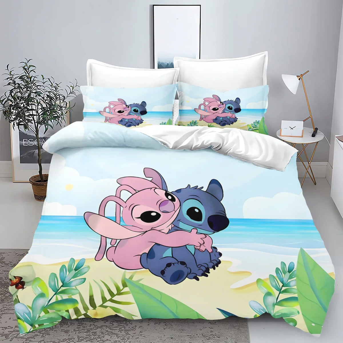 Edredom de 3 Peças Stitch e Lilo 200 x 135 cm + Fronha 75 x 50 cm