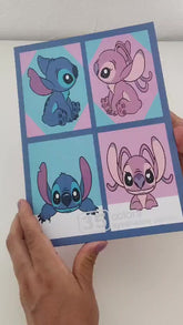 Paleta de sombras Stitch 35 cores com espelho 16,5 x 26,5 cm