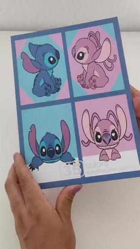 Paleta de sombras Stitch 35 cores com espelho 16,5 x 26,5 cm
