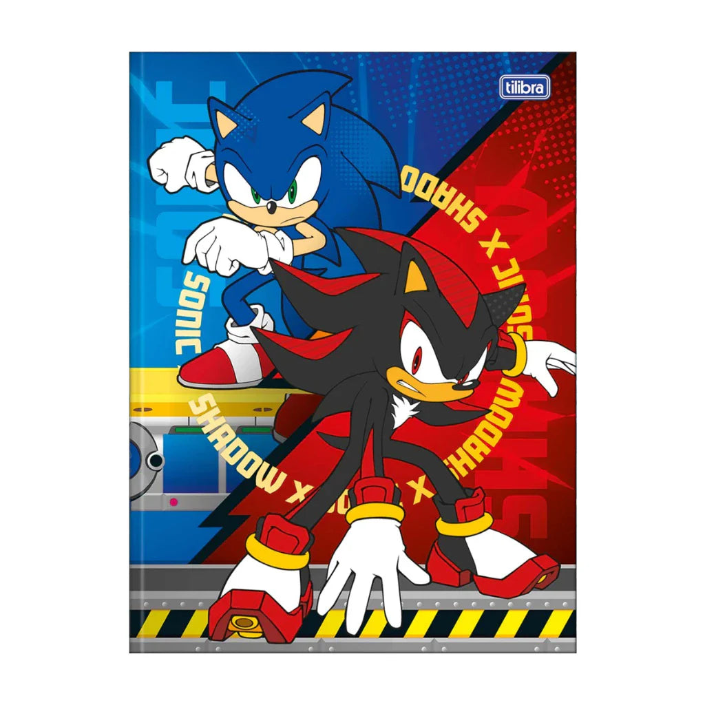 Kit Escolar Sonic com 4 Cadernos - 1 Matéria Capa Dura Brochura e Espiral