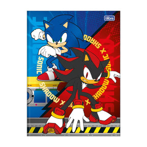 Kit Escolar Sonic com 4 Cadernos - 1 Matéria Capa Dura Brochura e Espiral