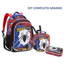 Kit Escolar Infantil Spider Man 2026 - Mochila + Lancheira + Estojo