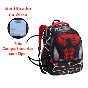 Kit Escolar Infantil Spider Man 2026 - Mochila + Lancheira + Estojo
