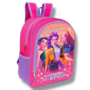 Kit Escolar Guerreiras do K-Pop + Lancheira Térmica + Estojo Reforçado